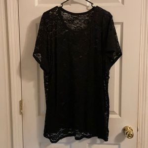 Torrid Size 4 Black Lace Crew T